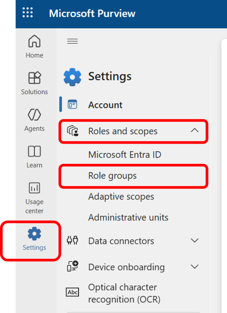 Navigate to Settings > Roles and scopes > Role groups